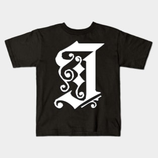 Silver Letter J Kids T-Shirt